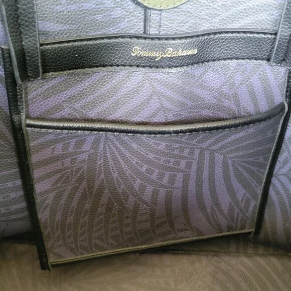 TOMMY BAHAMA Olive Green Leather Tote Bag Purse - Picture 8 of 8